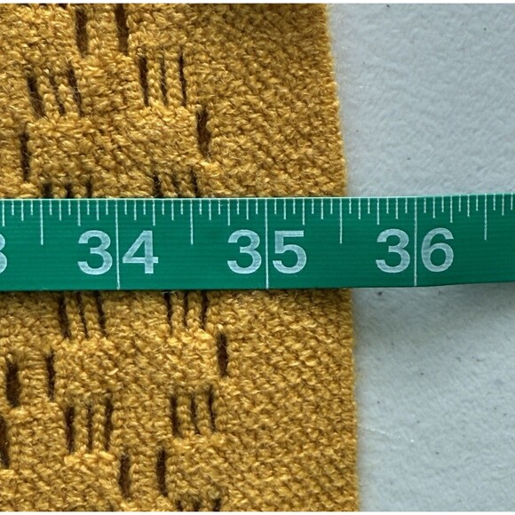 Women's Boho Open Knit Fringe Poncho Mustard Yellow Shawl Wrap Fall Layering OS - Picture 6 of 7